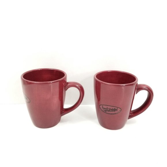 Ciao Burgundy 2 Coffee Mugs by Artimino Red Cups - Picture 5 of 9